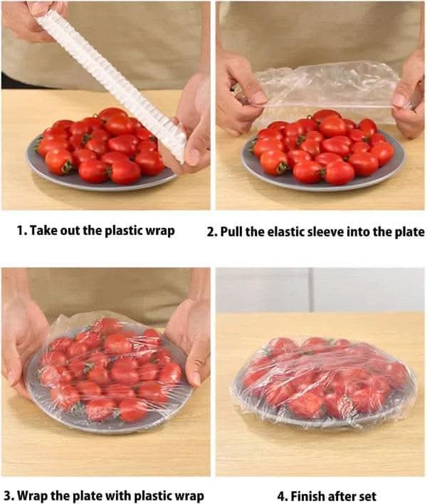 100 Pcs Disposable Food Cover Plastic Shopper Bags - Raffa Store
