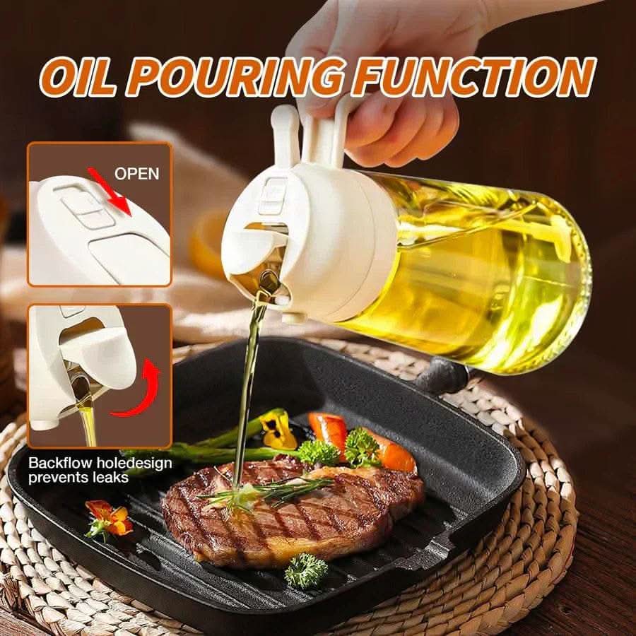 2-in-1 Glass Oil Dispenser and Sprayer - Raffa Store